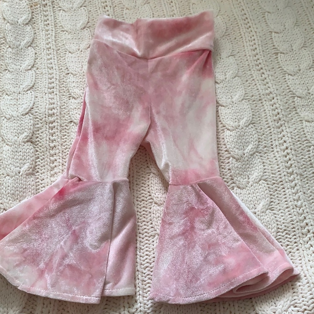 Little Lopers Pink velvet bell bottoms